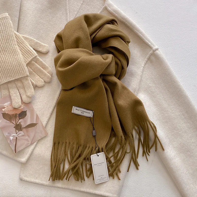 Luxury Women&#39;s Cashmere Wool Scarf: Warm Pashmina Shawl &amp; Wrap DFZ037-18 - $17.00