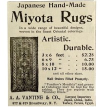 Vantine Japanese Miyota Rugs 1894 Advertisement Victorian Home ADBN1bbb - £7.85 GBP