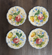 Italian Renaissance Revival Faience Set of 4 Plates Nove Rose Majolica V... - $49.49