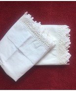 Set of Vintage 30s Intricate Crocheted Full Edge Pillowcases - £23.59 GBP