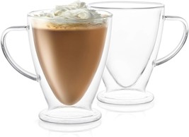 JoyJolt Declan Irish Double Wall Insulated Coffee Espresso Glasses 5 oz Set of 2 - £14.36 GBP