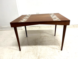 Vintage TEAK COFFEE TABLE Tile Top Danish Modern mid century wood retro ... - £98.77 GBP