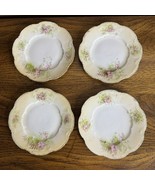 Set of (4) Antique Porcelain Bread Sandwich Plates Art Nouveau Victorian - $38.75