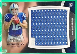 2012 Bowman Sterling Box Topper /99 Andrew Luck #BSJRP-AL Rookie Jumbo Patch RC - £14.33 GBP