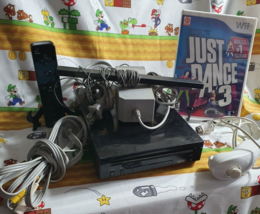 Nintendo Wii System Console Good Remote Plus Black In Box With Just Dance 3 - $225.00