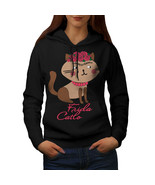 Frida Kahlo Cat Sweatshirt Hoody Funny Women Hoodie - £17.27 GBP