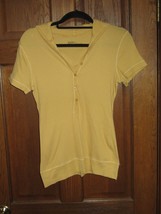 Mossimo Supply Co. Mustard Yellow Short Sleeve Hooded Henley Shirt - Siz... - $16.62