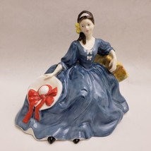 Vintage Royal Doulton Elyse Figurine Seated Lady Blue Dress HN 2429 England - £70.04 GBP