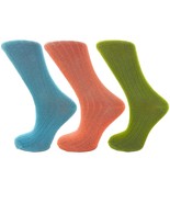 3 Pairs Women’s Mid Calf Socks Colorful Soft Breathable Cotton Blend Moi... - $190.20 MXN