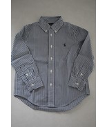 RALPH LAUREN Boy&#39;s Long Sleeve Blue Cotton Button Down Dress Shirt 4/4T - $17.64 CAD