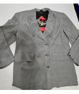 Viva Triangle Double Breasted Blazer Jacket Check Notch Long Sleeve Wome... - $459.77 MXN