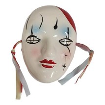 Mardi Gras Carnival Ceramic Mask About Face Glazed Hand Painted Clay Wal... - $21.35