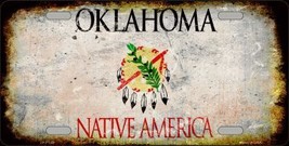 Oklahoma State Background Rusty Novelty Metal License Plate LP-8153 - £17.54 GBP