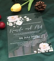 10pcs printable acrylic wedding invitations cards transparant Acrylic In... - £25.52 GBP