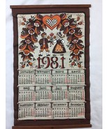 vtg 1981 Tea Towel Hanging UML Ulla M Littorin Folk Calender Sweden - $19.78