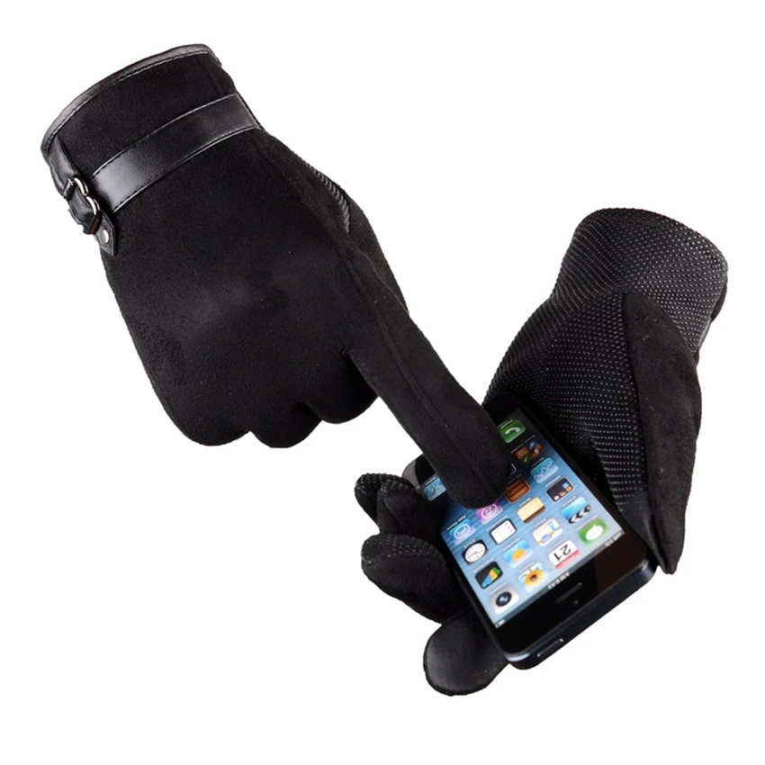 Free Shipping Winter Man Touch Screen Gloves Cashmere Plus Cashmere Warm Driving - £11.40 GBP