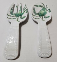 Tommy Bahama Crab Melamine Salad Server Tongs Fork And Spoon Set Summer ... - £13.05 GBP