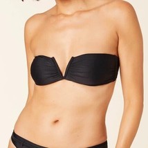 Andie Swim The Scala Bikini Top Removable Cups Strapless V Neck Black L - $14.49