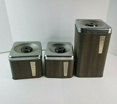 Vintage Set 3 Lincoln Beautyware Chrome Canisters Metal Mid Century Suga... - £31.06 GBP