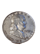 ½ Half Dollar Franklin Silver Coin 1957 D Denver Mint 50C KM#199 - £12.86 GBP