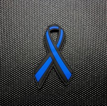 Thin Blue Line Ribbon PVC Morale Uniform Patch Police TBL LEO Sheriff SW... - £5.72 GBP