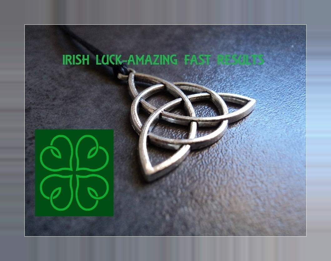 LUCK OF IRISH Great Luck Extreme Wealth Talisman Money PENDANT CELTIC WITCH - $60.00