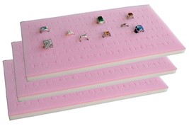 3 (72) Slot Pink  Ring Display tray Jewelry Travel Insert - £19.94 GBP