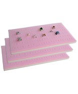 3 (72) Slot Pink  Ring Display tray Jewelry Travel Insert - £19.53 GBP