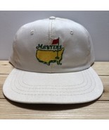Vintage The Masters Hat Strap Back White Canvas  Golf Derby Cap Strap Ba... - $920.70 MXN