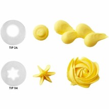 Wilton Disposable Tip Set 2 Large Tips # 2A Round 1M Open Star Plastic - $3.55