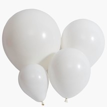 White Latex Balloons 100 Pcs Matte White Balloons Different Sizes 18 12 10 5 Inc - £11.71 GBP
