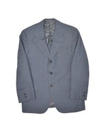 Hickey Freeman Suit Jacket Mens 40S Blue Striped Bespoke Wool Blazer Vin... - $28.88