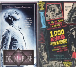 DR. MABUSE double feature (vhs) 2-tape set, Testament of.../1000 Eyes of... OOP - £17.98 GBP