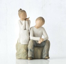 Brother And Sister Figure Sculpture Hand Painting Willow Tree By Susan Lordi - £89.75 GBP