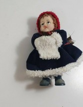 5 inch porcelain doll from the 60&#39;s with muff and hat very good - £4.69 GBP