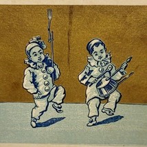 Antique Victorian Trade Card Jesters Bard Children 1880s 4 x 2.5 - £26.06 GBP