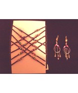EARRINGS w Stretch HAIR COMB-Aluminum Metallic/Crystal w Beaded Aurora B... - $13.00