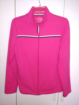 Made For Life Ladies Hot Pink Zip Stretch SWEATSHIRT-M-BARELY WORN-COTTON/POLY - £6.88 GBP