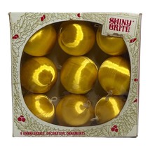 SHINY BRITE Satin Christmas Ornaments Small Ball/Round Diam Gold/Yellow 9X - $18.23