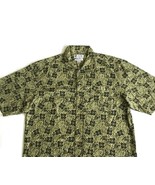 Vintage 90s Columbia Men&#39;s Hawaiian Shirt Sz M Floral Short Sleeve Green... - $35.40 CAD