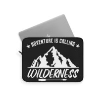 Adventure is Calling Sleeve for Laptop | Black Polyester Fleece Lining with Chic - £22.75 GBP