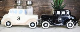 Black and White Vintage Retro Antique Cars Magnetic Salt And Pepper Shakers - $310.54 MXN
