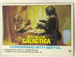 BattleStar Galactica Trading Card Vintage #55 Conferring With Seetol - £1.54 GBP