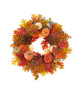 Harvest Wreath with Autumn Leaves &amp; Pumpkins Wall Decor, 22 In, by  (1.7... - $36.13