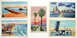 (5) Vintage Corpus Christi, Texas - Curt Teich & Co. Color Linen Postcards - $22.49