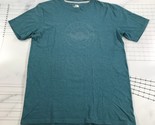 The North Face T Shirt Mens Medium Teal Blue Short Sleeve Crew Neck Cott... - $13.95