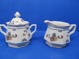 Adams Ironstone Vermont Covered Sugar Dish And Creamer Excellent Cond - $49.00