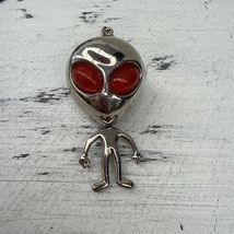 Vtg Heavy Chrome Metal Red Eyed Alien/Extraterrestrial Butane Lighter ke... - $18.81