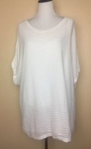 LANE BRYANT 22/24 2X3X Kimono Top White Semi Sheer With Lining Cover up ... - $14.98