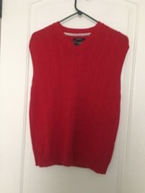 Nautica Boys Red Casual Sweater Vest V-Neck Size Large 14/16  - £24.76 GBP